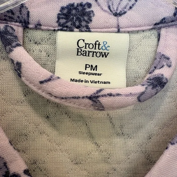 Floral Quilted Lavender Zip Front Bathrobe PM - Picture 5 of 6